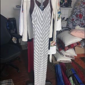 Long pencil spaghetti strap dress…